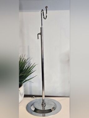 Chrome Metal Handbag Stand - Silver